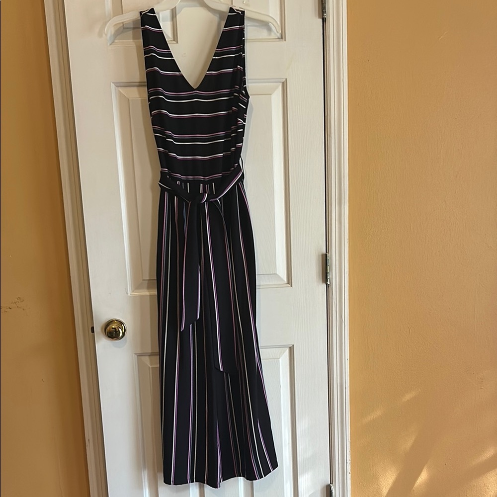 Worthington Black and White Maxi Sundress Sleeveless V-Neck